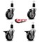 Service Caster 4'' Black Poly Wheel Swivel 1-1/2'' Expanding Stem Caster Set 2 Brakes, 4PK SCC-EX20S414-PPUB-BLK-2-PLB-2-112 - alternate 5